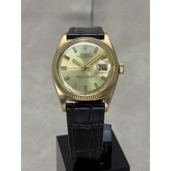 36mm • 1958 Rolex DateJust Solid 18K Gold “Wide Boy” Sigma Pie Pan